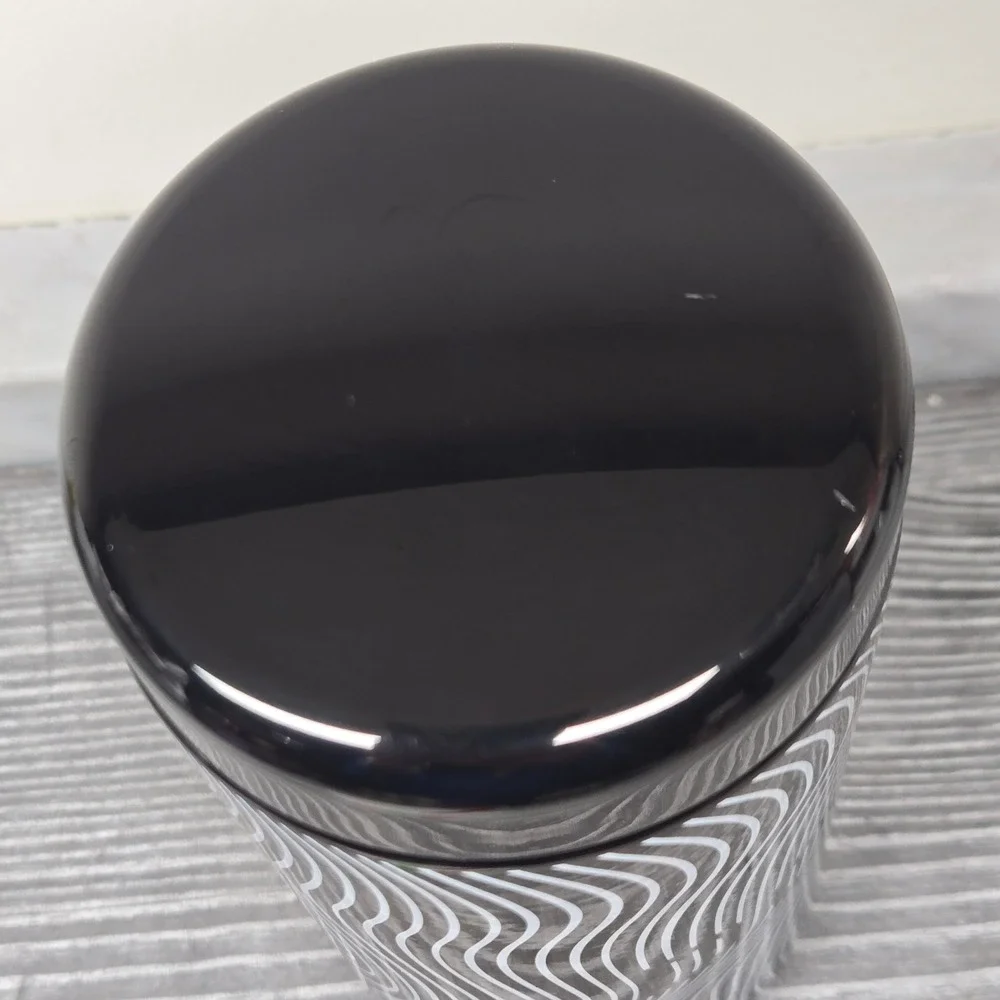 Everyday‎ Dose Mushroom Coffee UV Glass Jar Black White Wavy Storage Canister - Picture 9 of 11